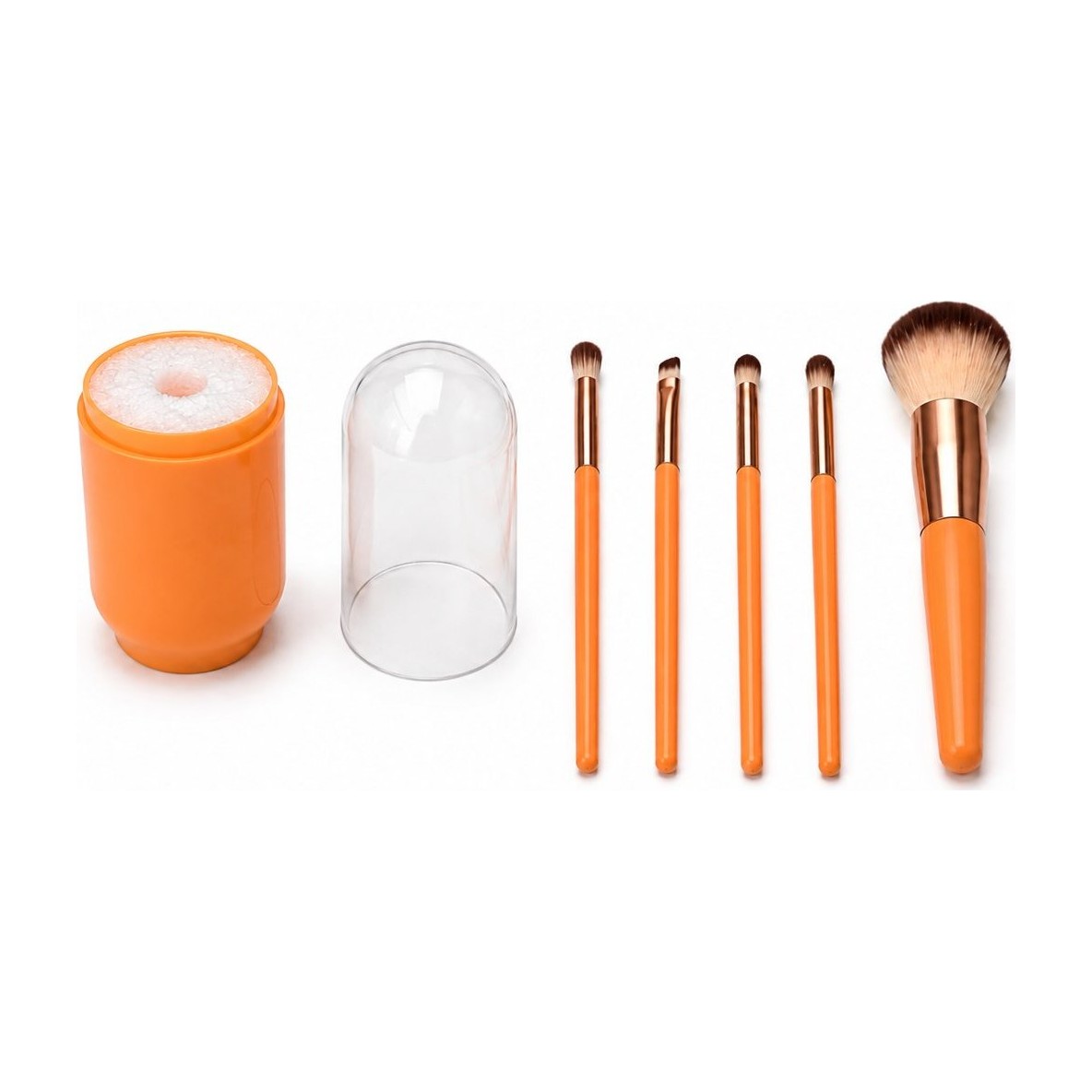 Set de brochas de maquillaje con estuche (mango de madera)