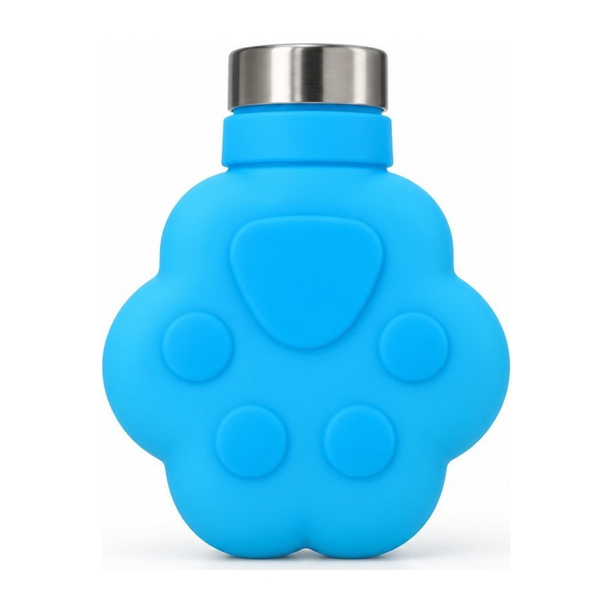 Botella plegable de silicón con huella (mascota)