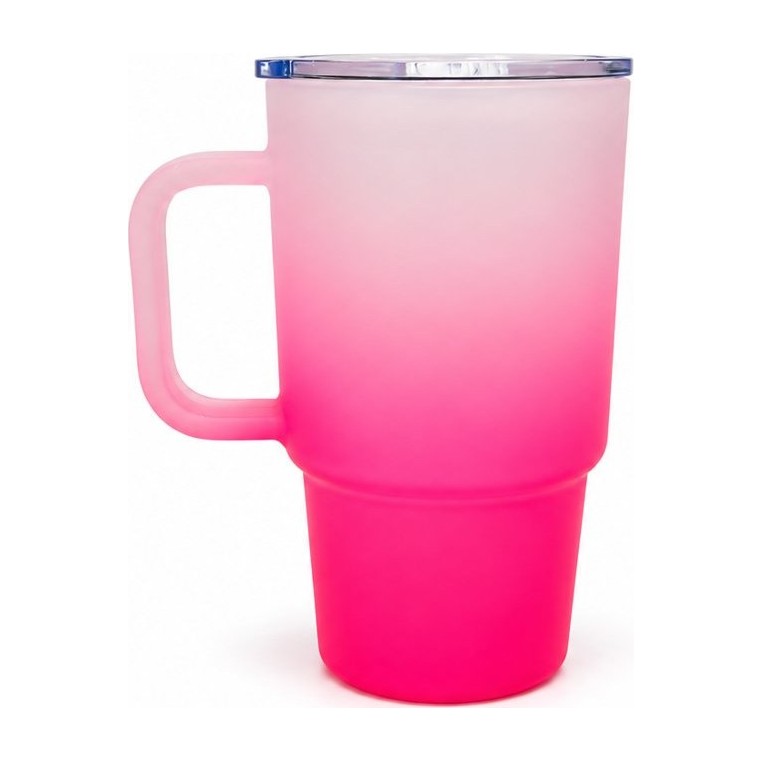 Vaso de vidrio 32 oz con asa y tapa