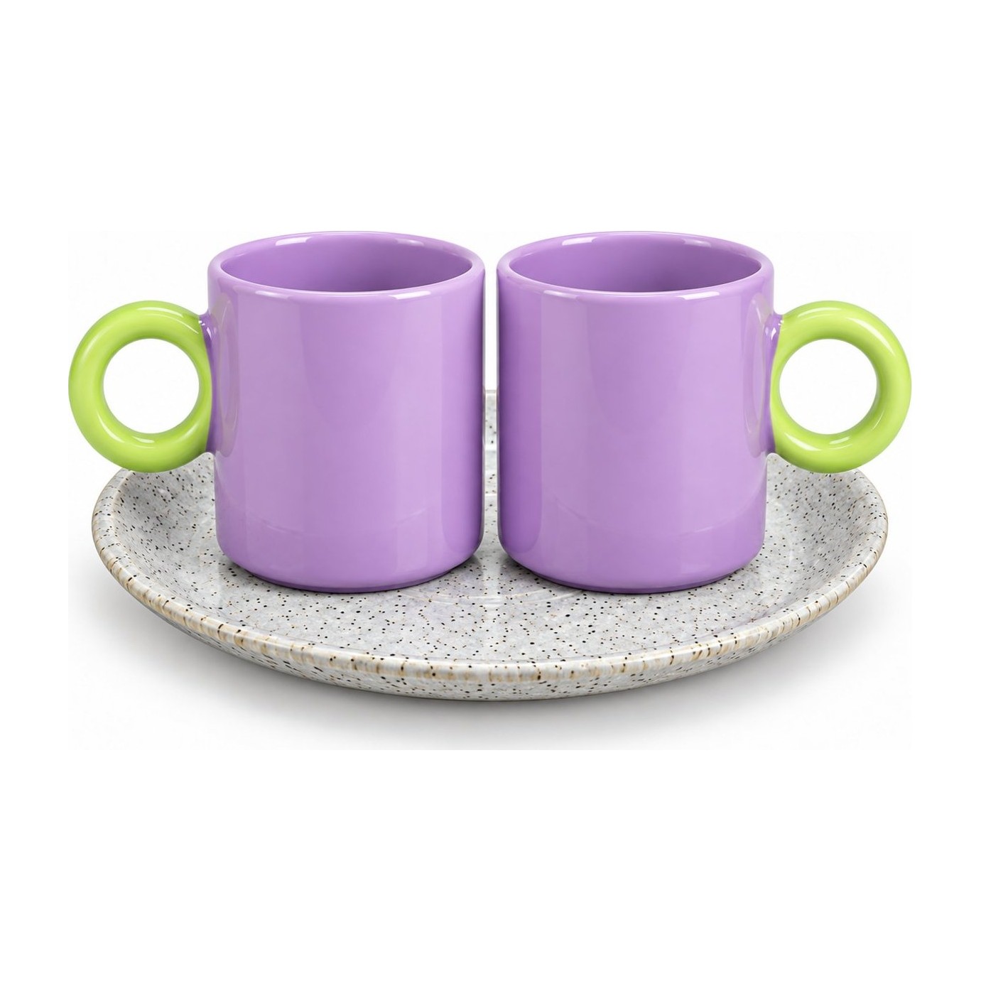 Set de 2 tazas con charola