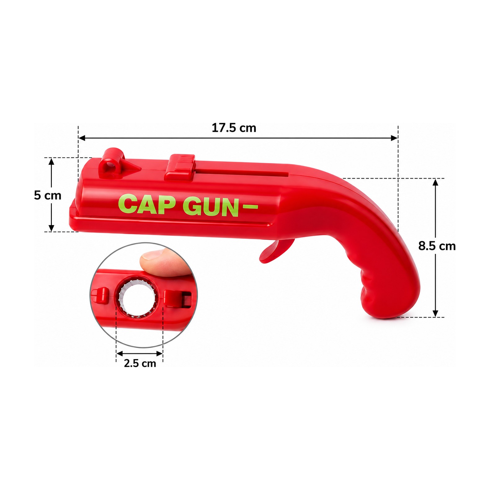 Destapador tipo pistola Cap Gun