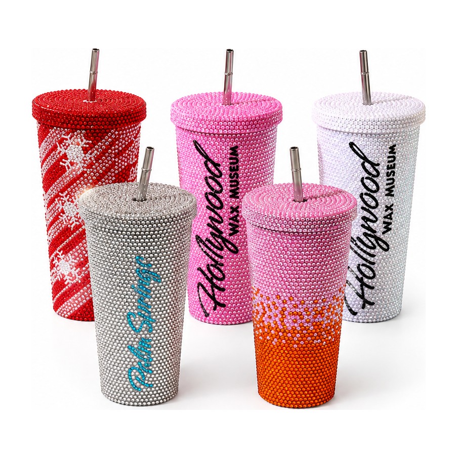Vaso doble pared cubierto de cristales 750 ml